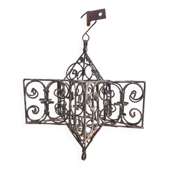 Wrought iron star pendant light