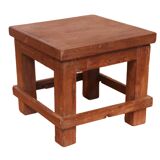 Old workshop bedside table in original blue patina Burmese teak