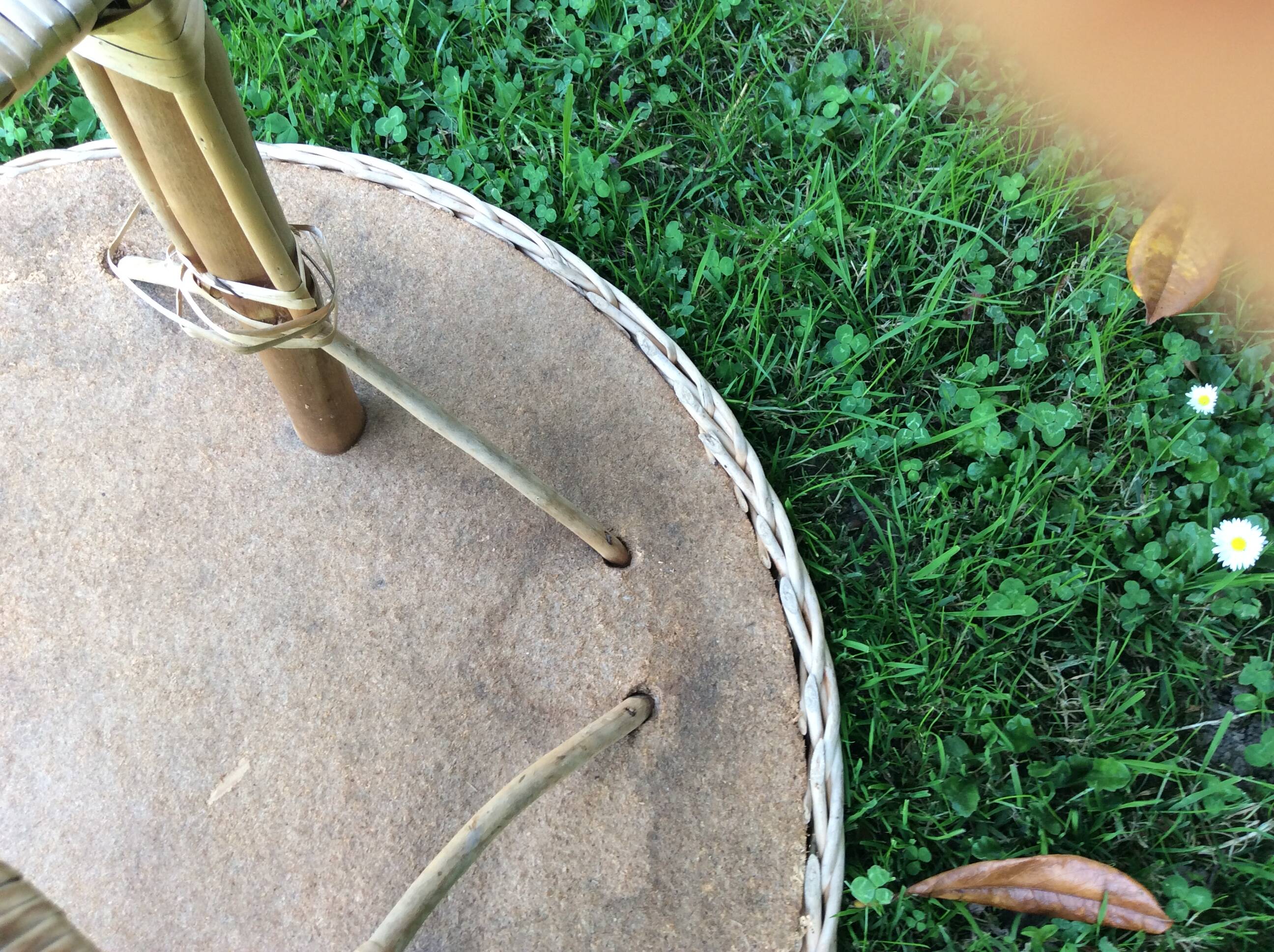 Rattan side table