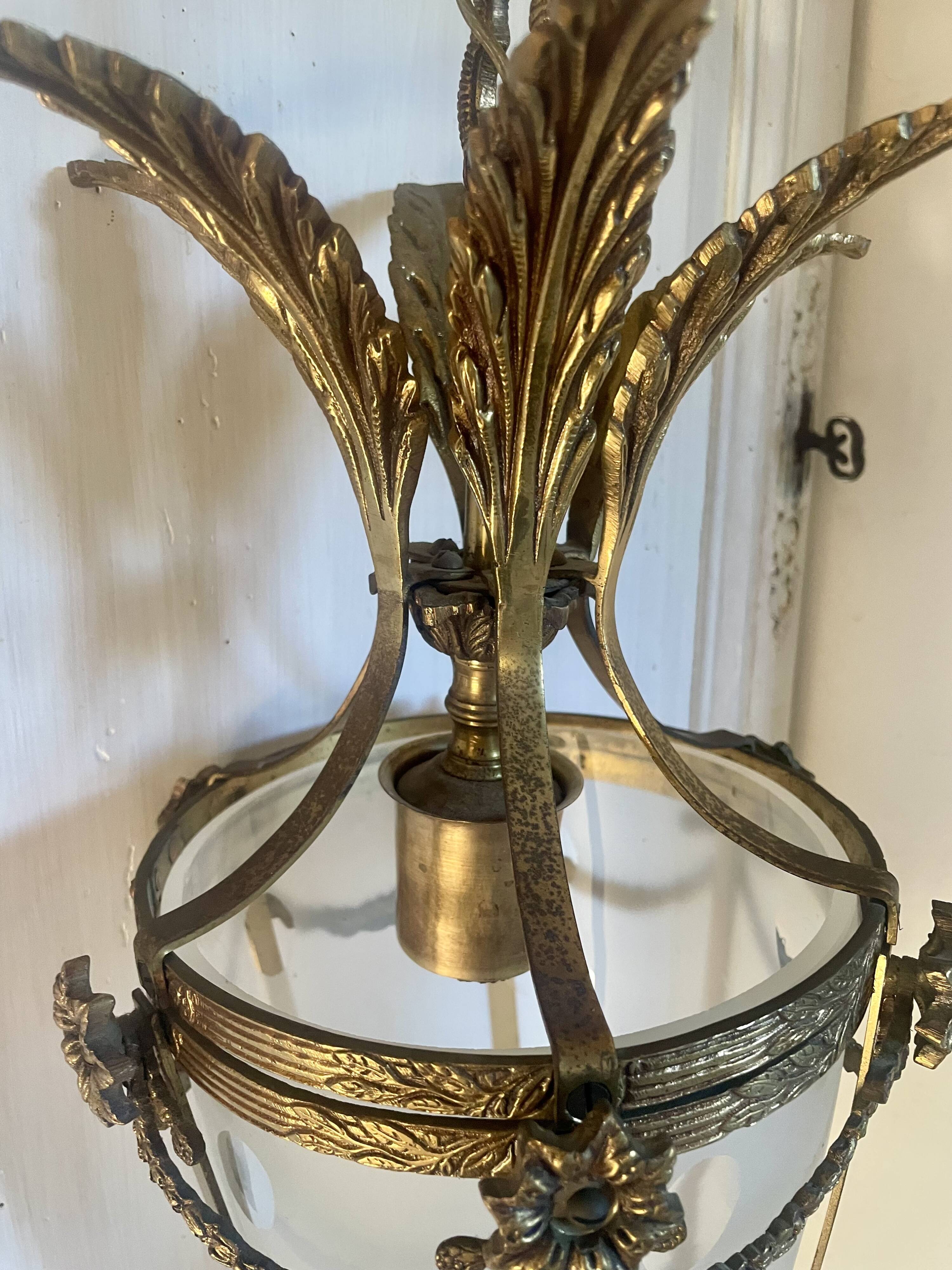 Bronze and polished glass suspension circa 1900