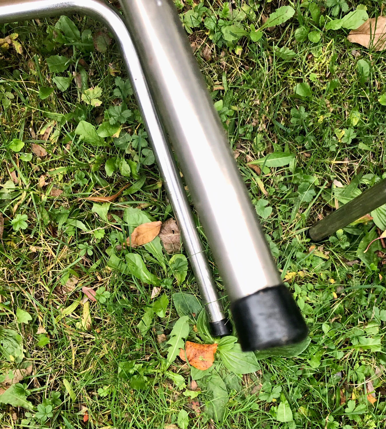 2 blue formica chairs