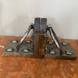 Brutalist bookends pair