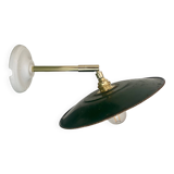 Vintage green enamelled sheet metal wall lamp shade - 1 -