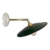 Vintage green enamelled sheet metal wall lamp shade - 1 -