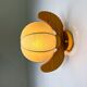 Italian "Cocoon" wall light, resin and pine wood, circa 1970s