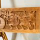 Bas relief African Art 20th century solid wood panel carved with Warriors