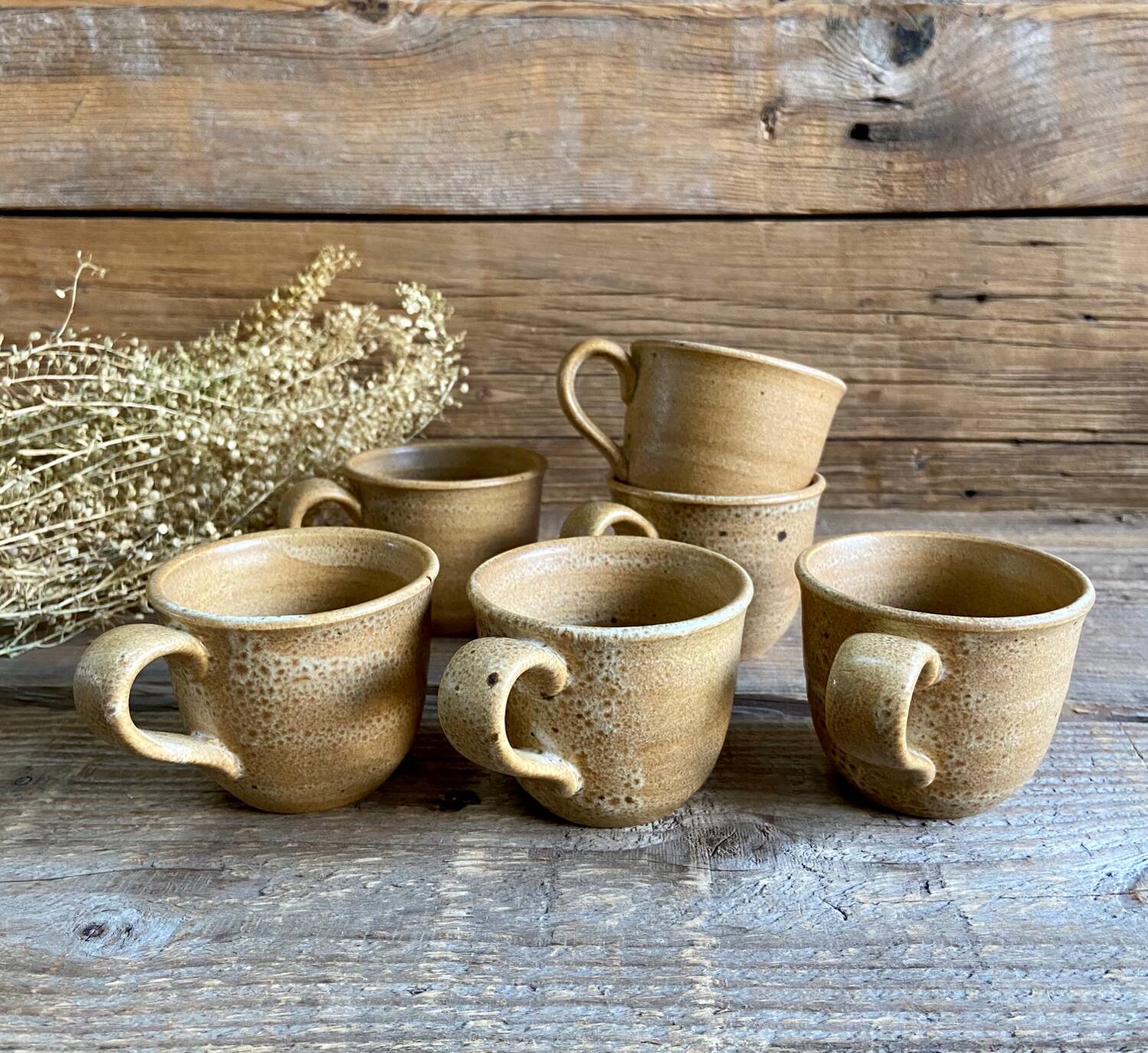 6 vintage France stoneware cups