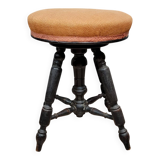 Napoleon III period piano stool in blackened wood circa 1850