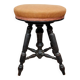 Napoleon III period piano stool in blackened wood circa 1850