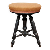 Napoleon III period piano stool in blackened wood circa 1850