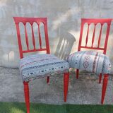 Set of 2 restored chairs "ethnic" collection