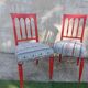 Set of 2 restored chairs from the "ethnic" collection.
