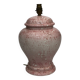 1980s Pink Ceramic Italian Table Lamp Marble Effect Vintage Urn Neo Classic