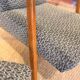 Pair of vintage oak armchairs, original fabric and seat.