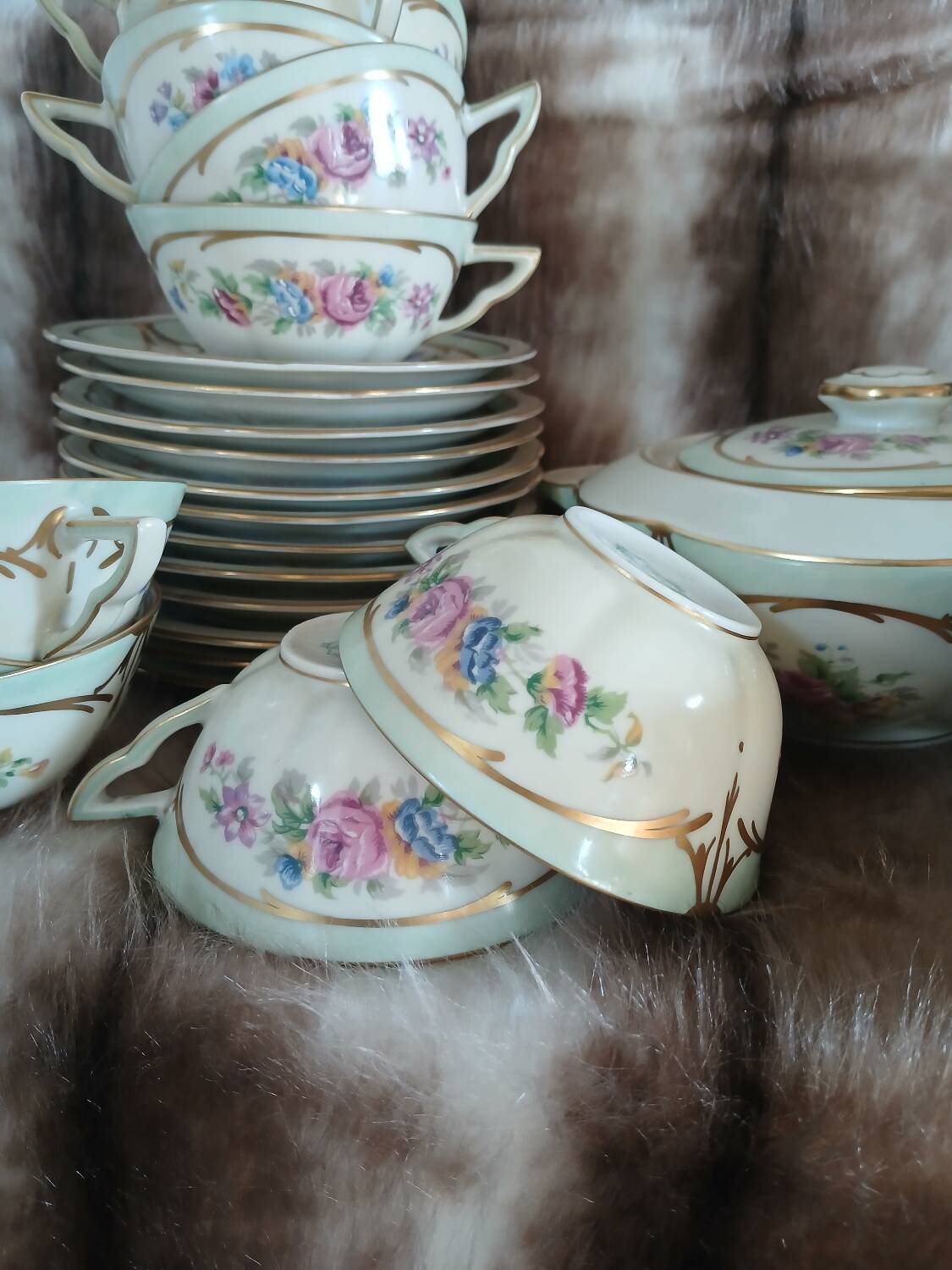 Antique fine porcelain tea set