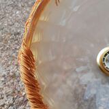 Suspension vintage à franges en verre givré