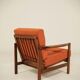 Modern long chair terracotta bouclé