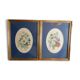Pair of gouaches "flower bouquets"