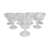 Set of 8 crystal champagne glasses cut around 1900