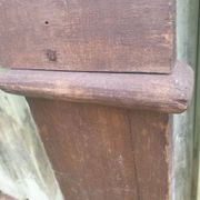 Country-style fireplace surround - stained poplar - late 19th century