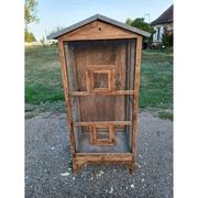 Aviary bird cage wood and wire mesh