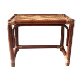 Table basse en rotin années 70