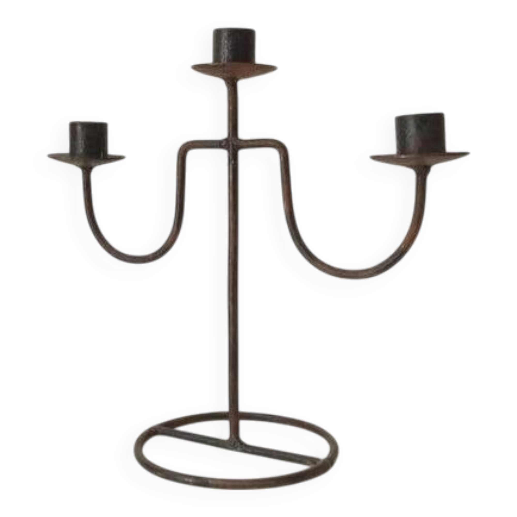 Vintage brutalist chandelier in wrought iron