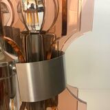 Lampe veca fontana arte verre fumé rose orange vintage 60.s rare