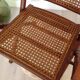 Fauteuil pliant en bambou, cannage, cuir et laiton