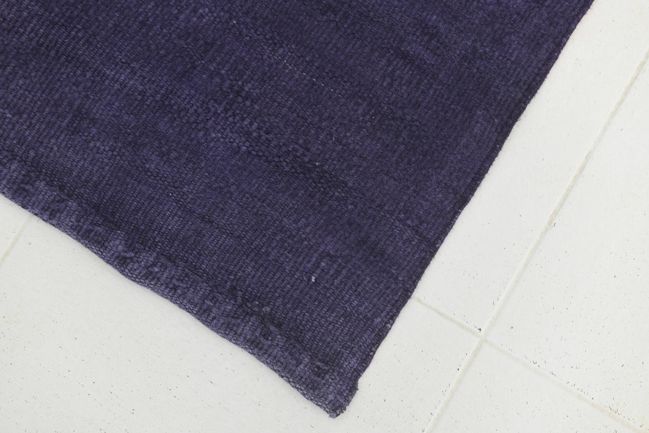 Purple Black Turkish Vintage Runner Rug, 74x346Cm