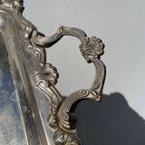 Silver metal rectangular butler tray