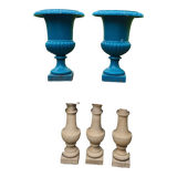 Pair of Medici vase cast iron XIX century
