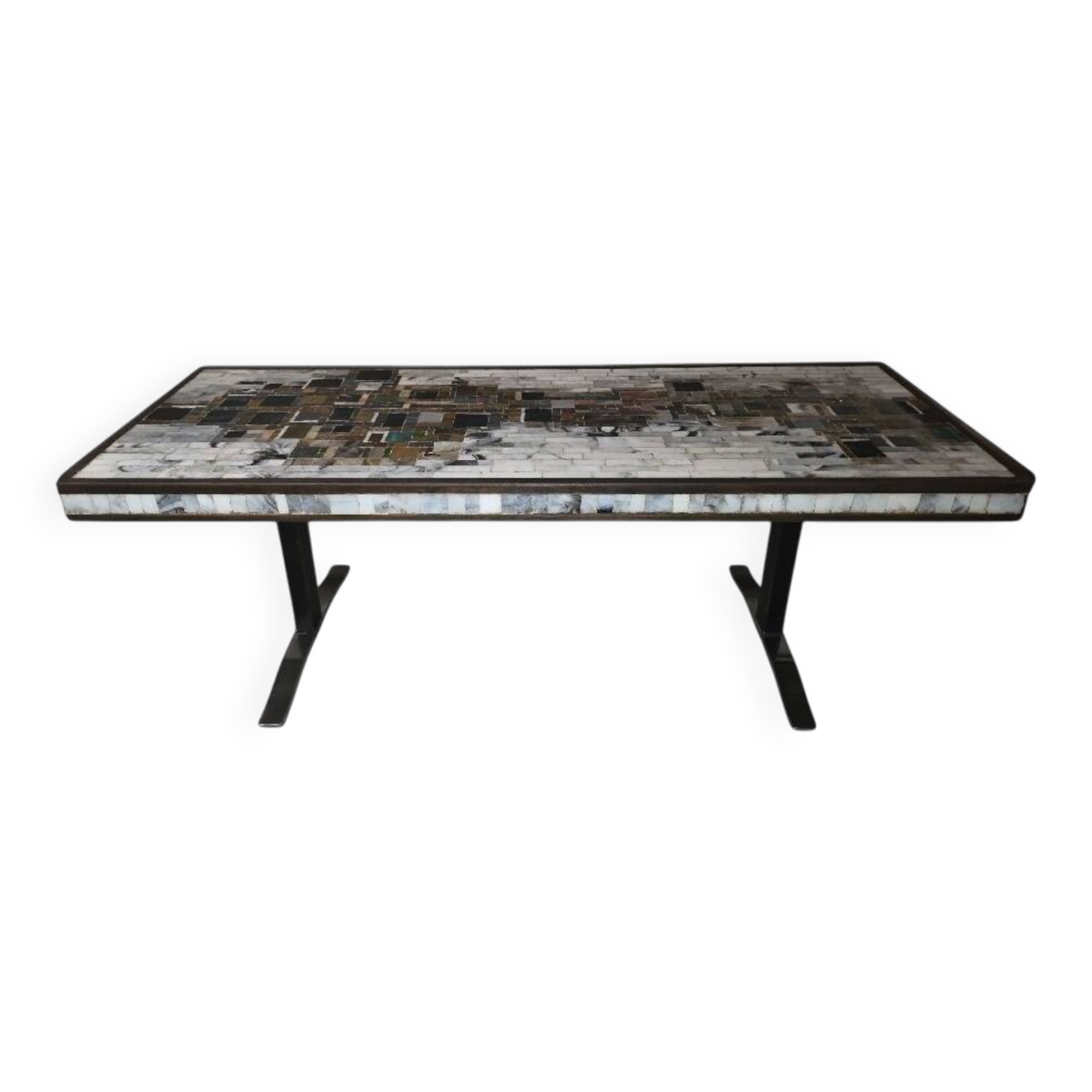 Table basse - Circa 1960 - Mosaïque de marbre et pierres naturelles