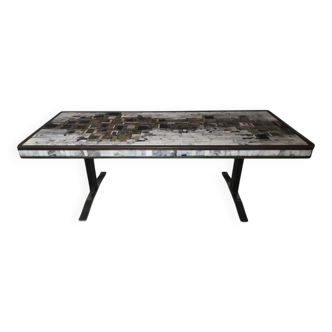 Table basse - Circa 1960 - Mosaïque de marbre et pierres naturelles