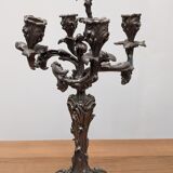 Silver metal candlesticks.
