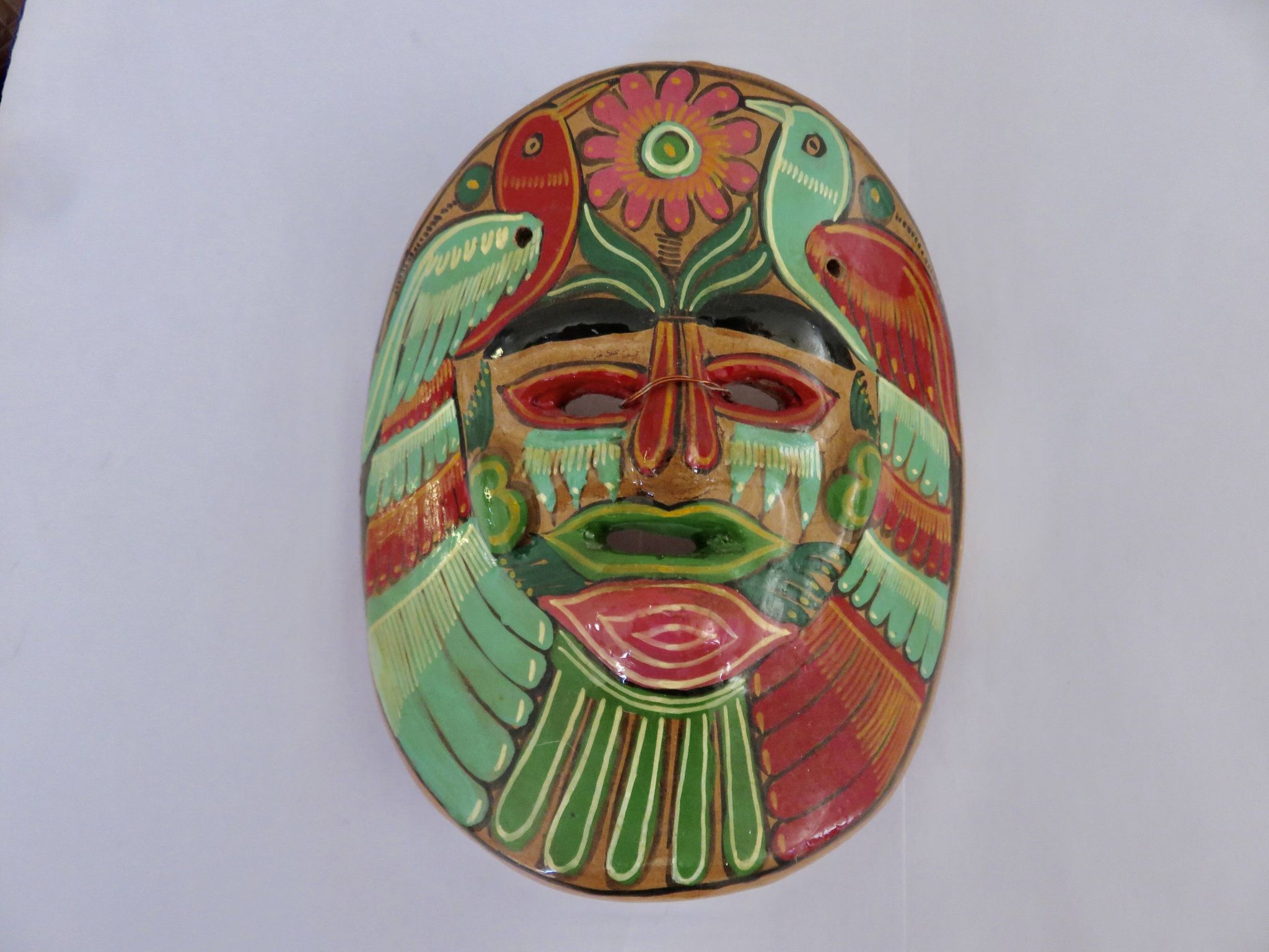 Mexican terracotta mask, Mexican folk art, 1970s