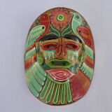 Masque Mexicain en terre cuite, art populaire Mexicain, années 70