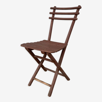 Chaise pliante ancienne en bois