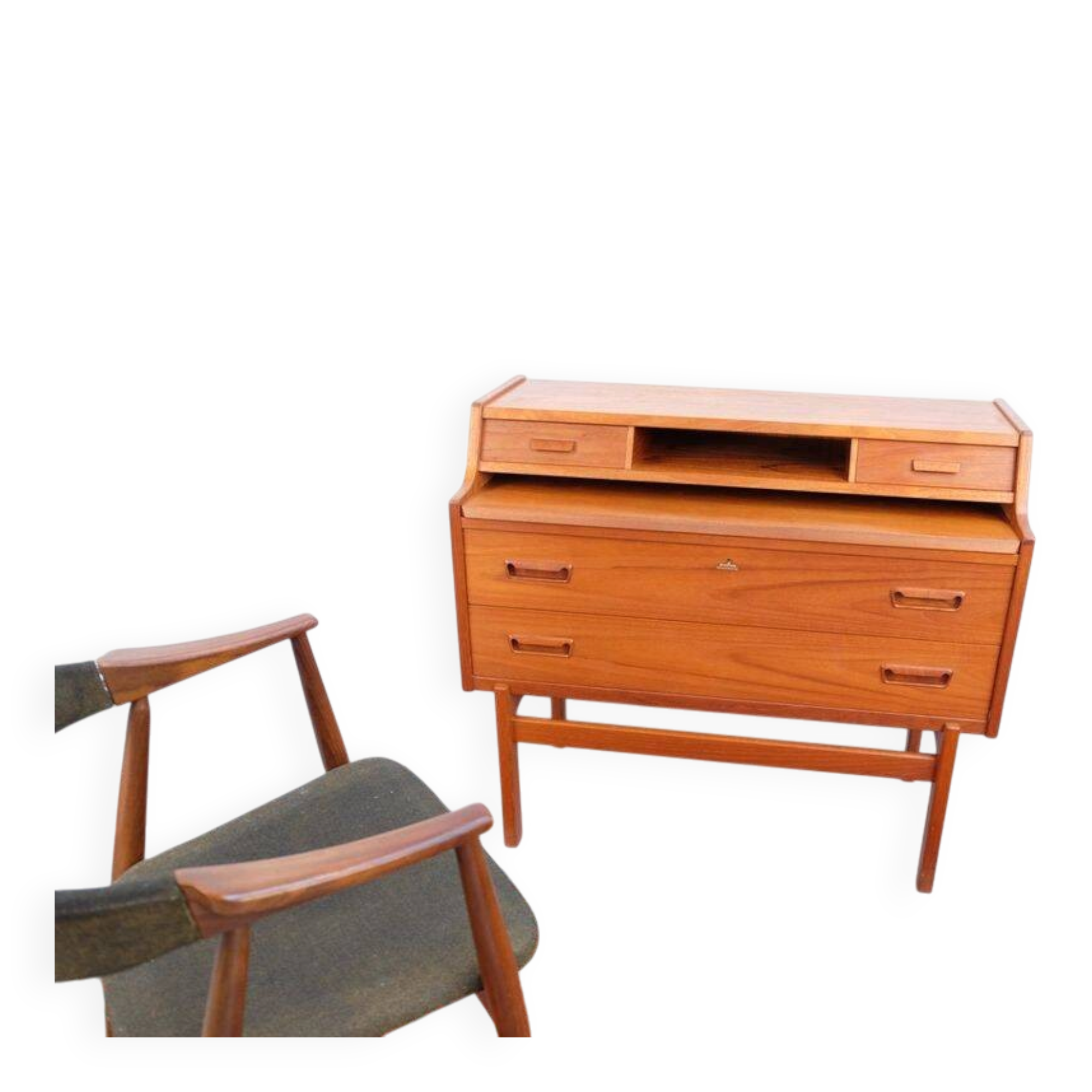 Iversen teak secretary, Danish style from the 1960s-70s.