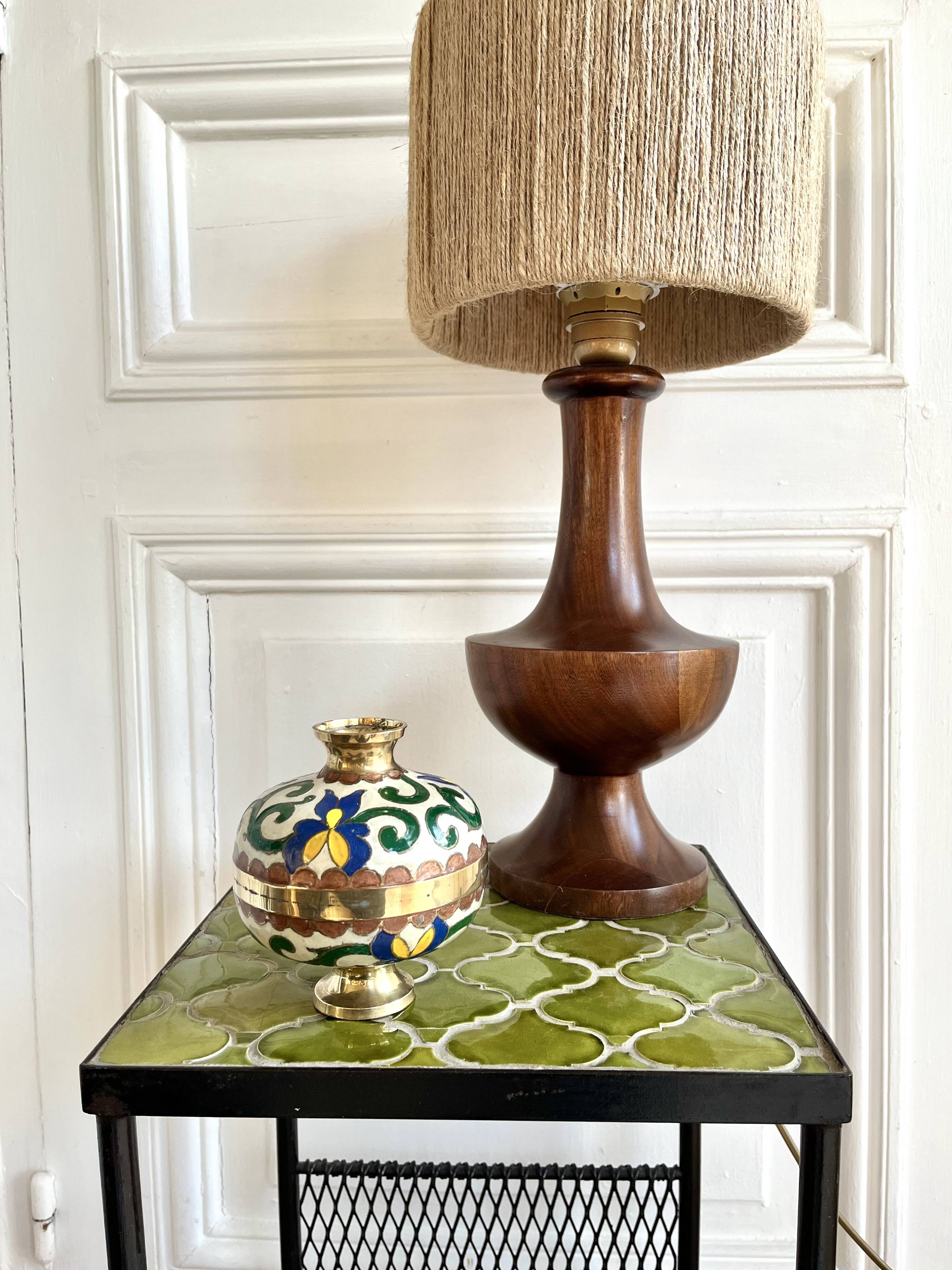 vase laiton émail cloisonné décor d'iris