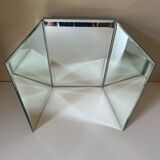 Modernist triptych mirror vintage design 70s
