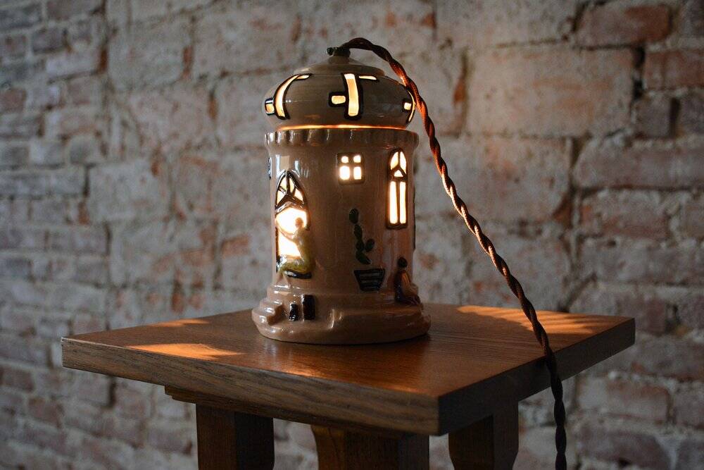 Mid-Century Table Lamp in Ceramic, France, 1980s