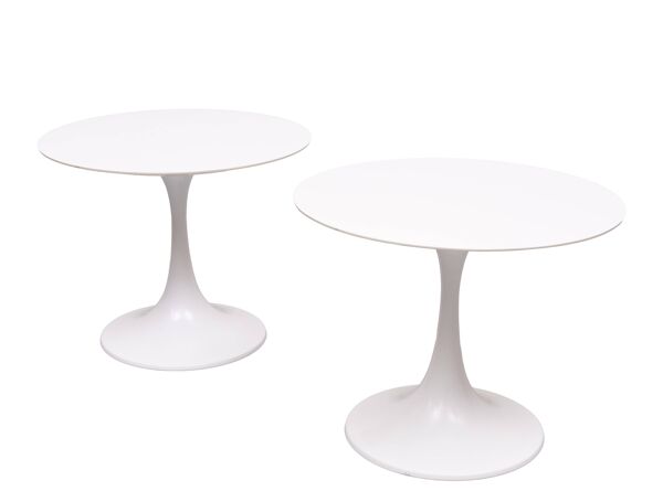 Tables d'appoint Arkana Tulip design Maurice Burke années 1970 Angleterre