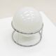 White and chrome globe table lamp, 1970s Italy.