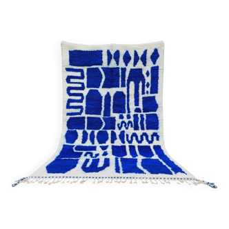 Handmade Berber rug, natural wool, 3x2 m.