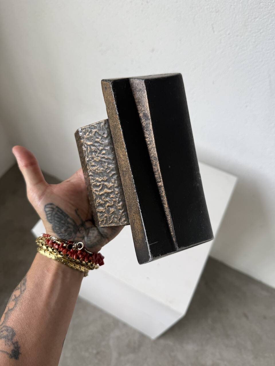 Brutalism bronze door handle