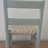 Set of two children's chairs in wood, jute and sisal