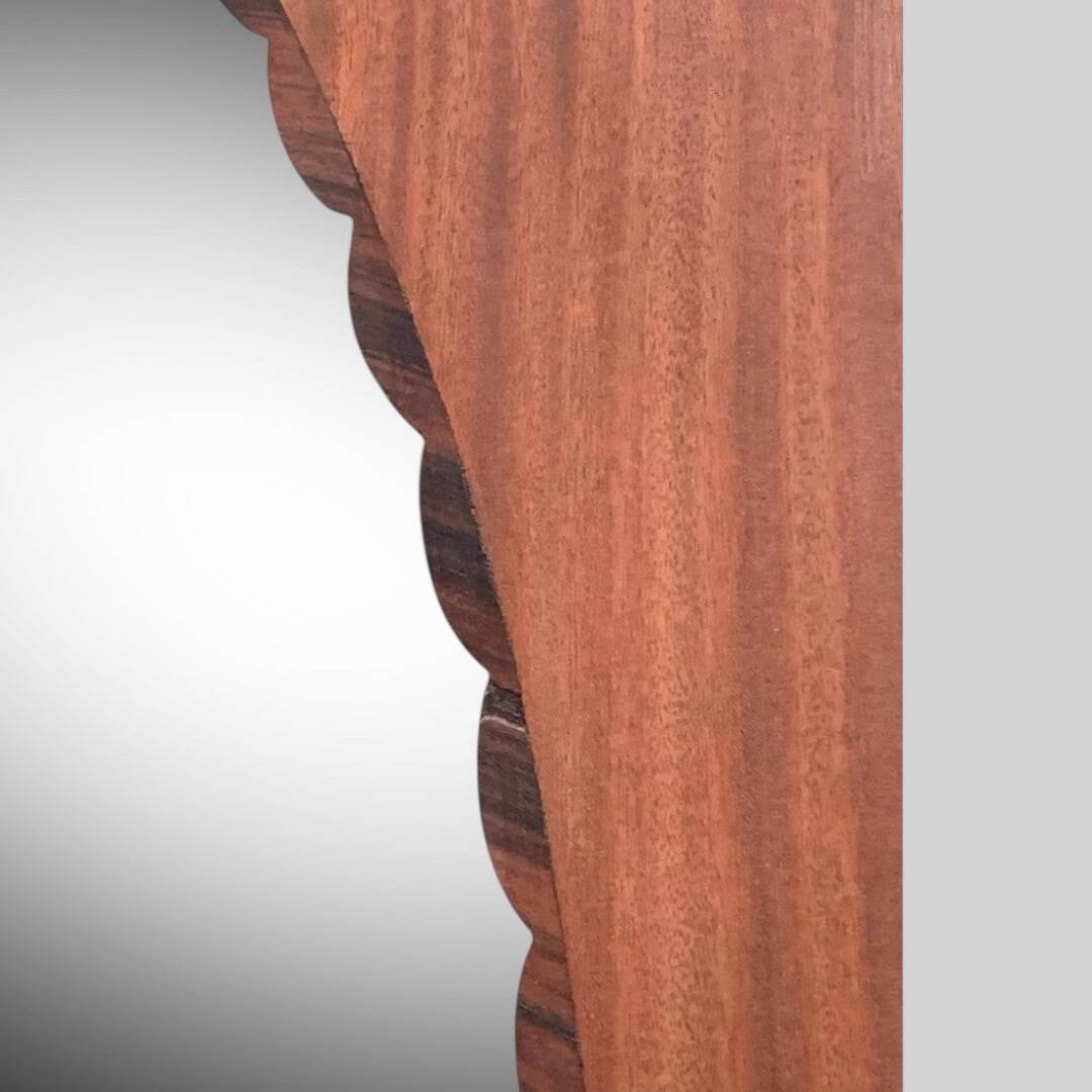 Beveled oval mirror on art deco door Mahogany 79x162