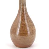 Sandstone ceramic lamp, wool lampshade, 1960s