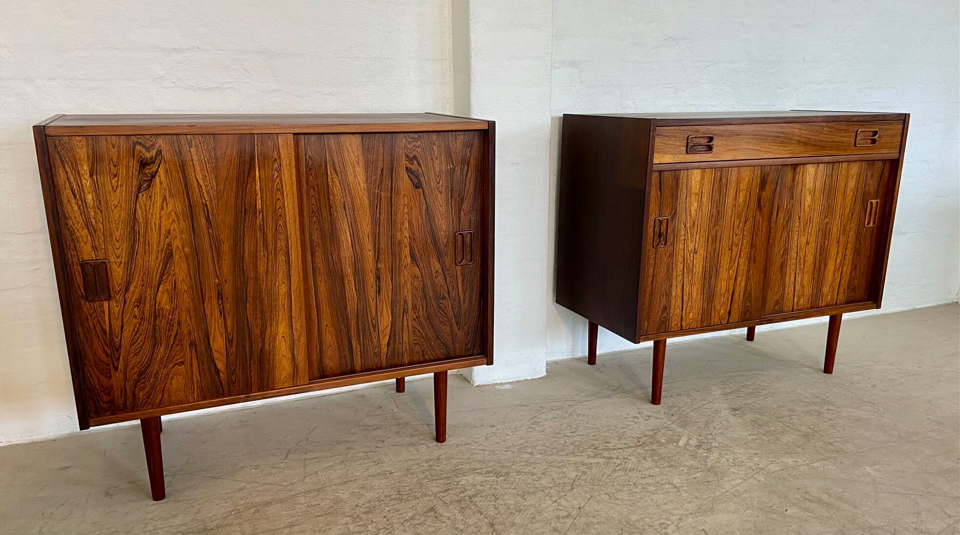 Vintage Danish buffets in rosewood from the 1960s.